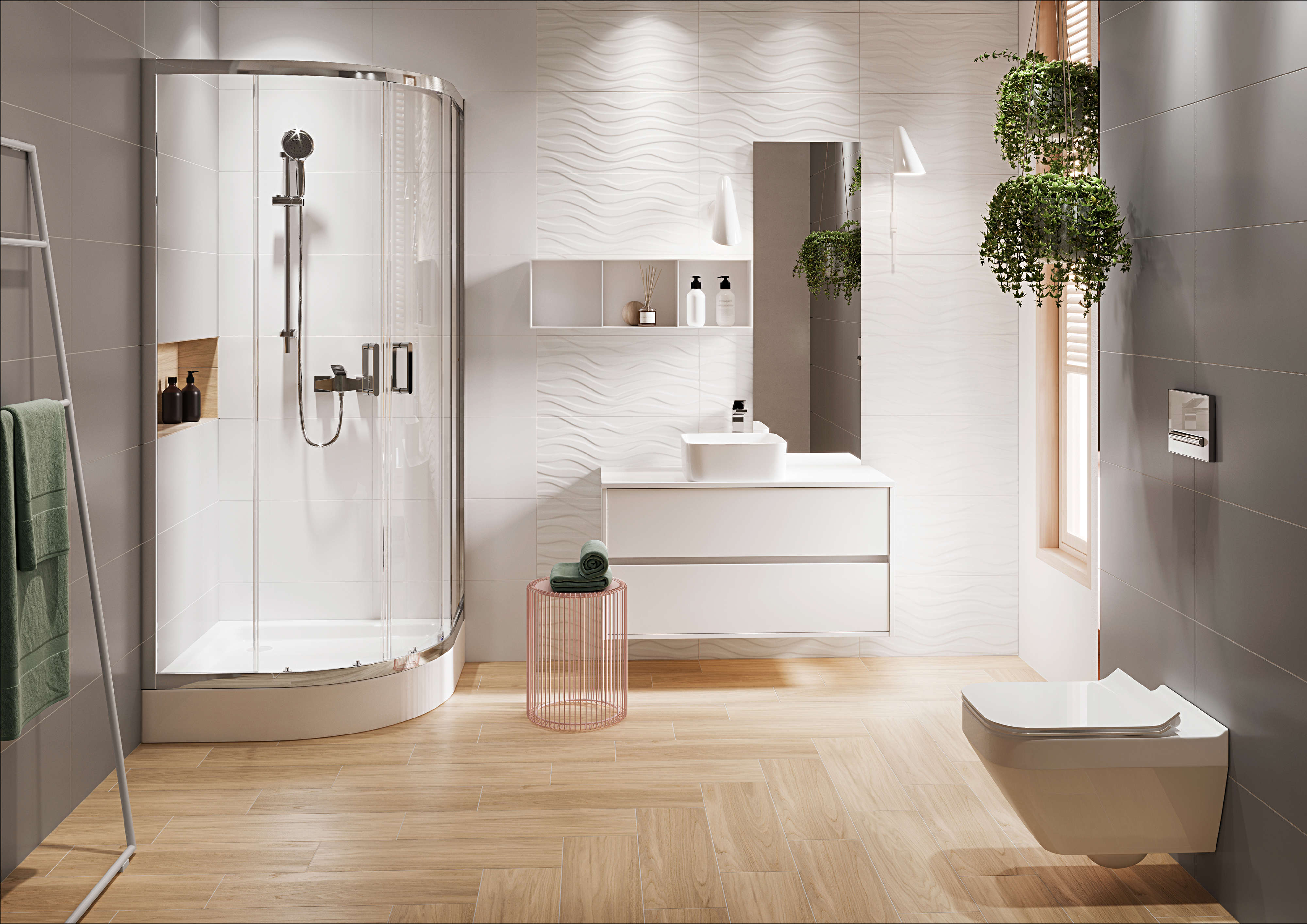 Zestaw Cersanit Arteco kabina prysznicowa 80x80 cm półokrągła z brodzikiem Tako chrom/szkło przezroczyste S601-113