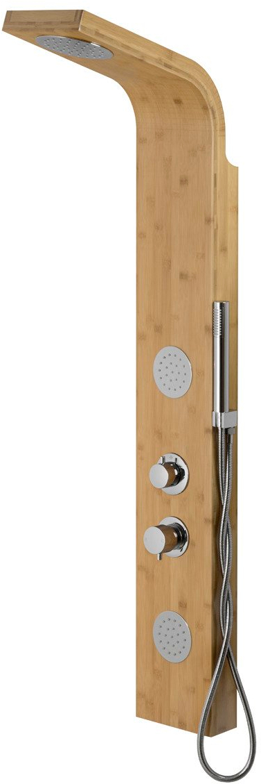 Corsan Bali panel prysznicowy ścienny termostatyczny drewno/chrom B-231TBALICHROM