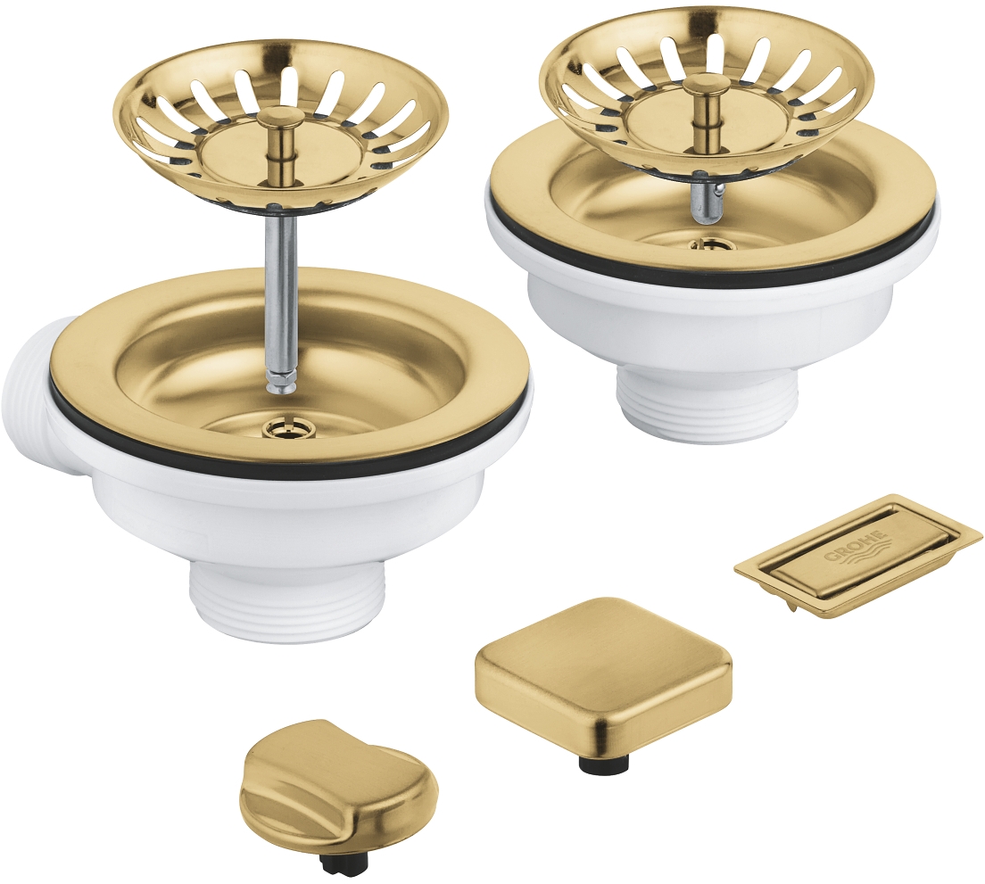 Grohe zestaw odpływowy do zlewozmywaka dwukomorowego brushed cool sunrise 40998GN0