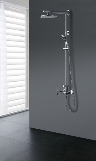 Blue Water Rogo zestaw wannowo-prysznicowy z deszczownicą chrom ROG-ZWPN.500C