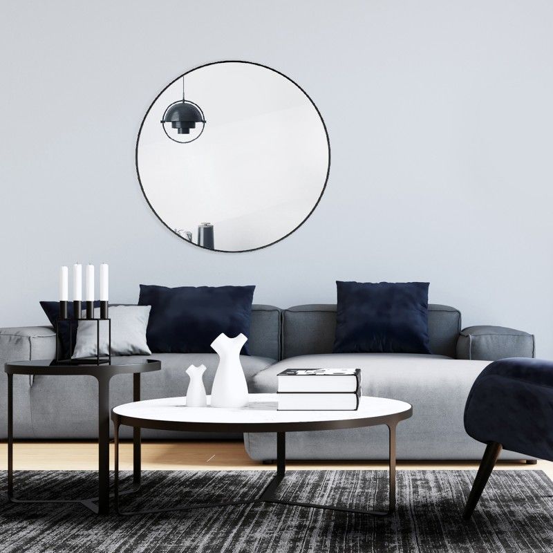 Ars Longa Loft lustro 70 cm okrągłe czarne LOFT70-C - Wysyłka w 24h