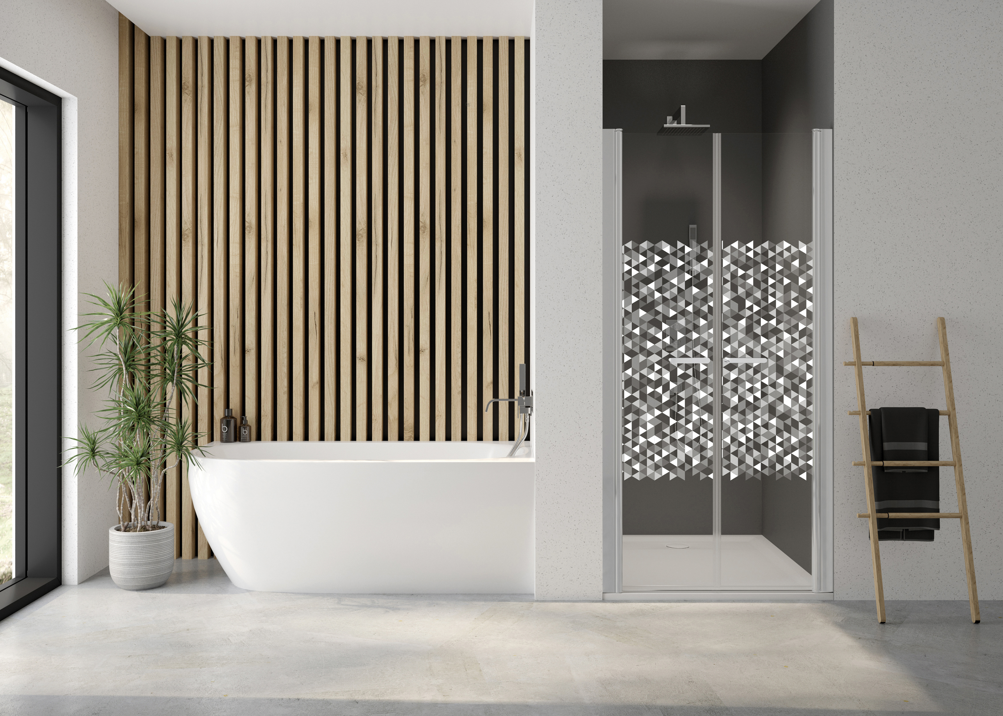 Sanplast Exa Line drzwi prysznicowe z profilem DD/Exa-80 cm uchylne biały mat/szkło ze wzorem 600-540-0920-24-151