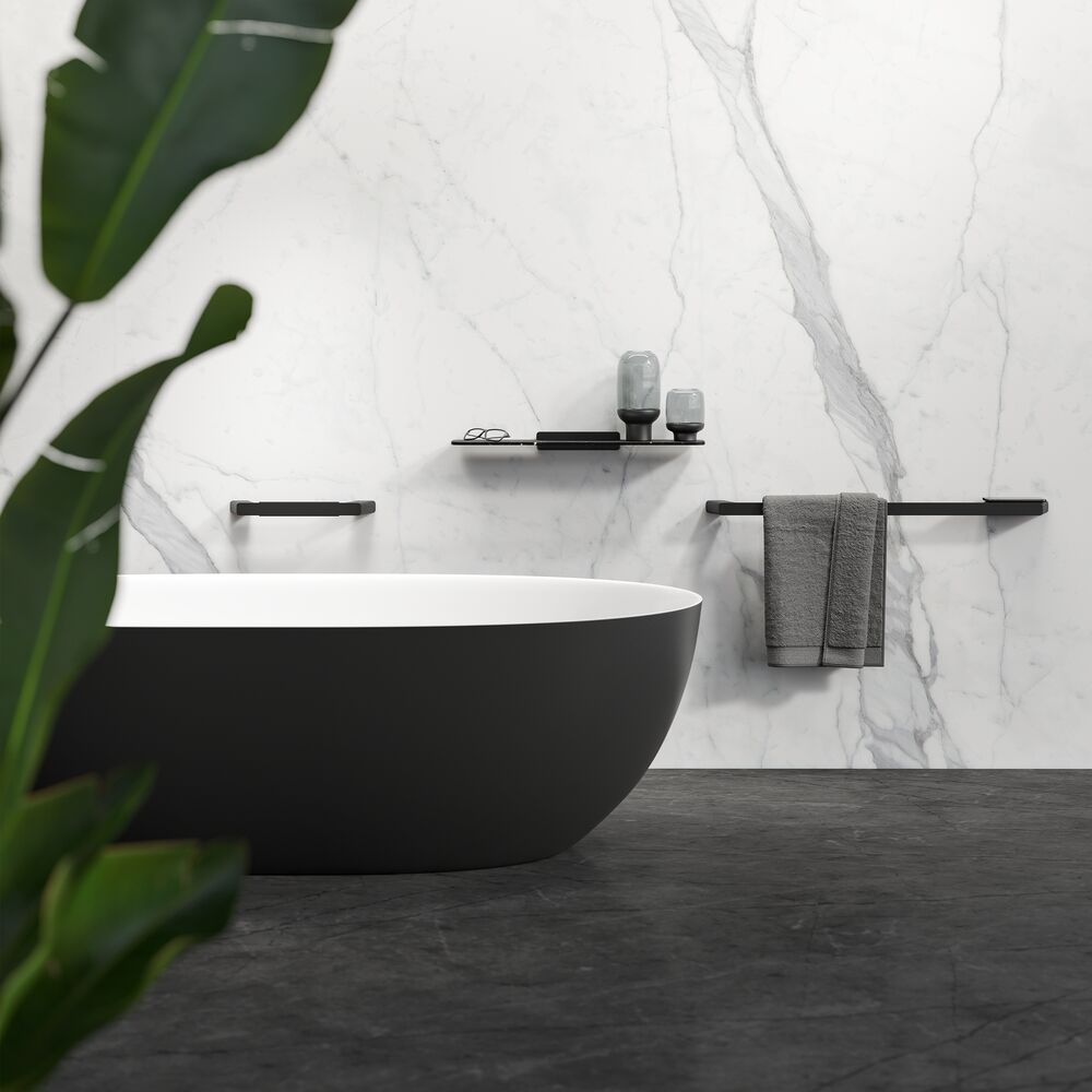 Geesa Shift półka szklana 60 cm efekt czarnego marmuru 919901-06-M6