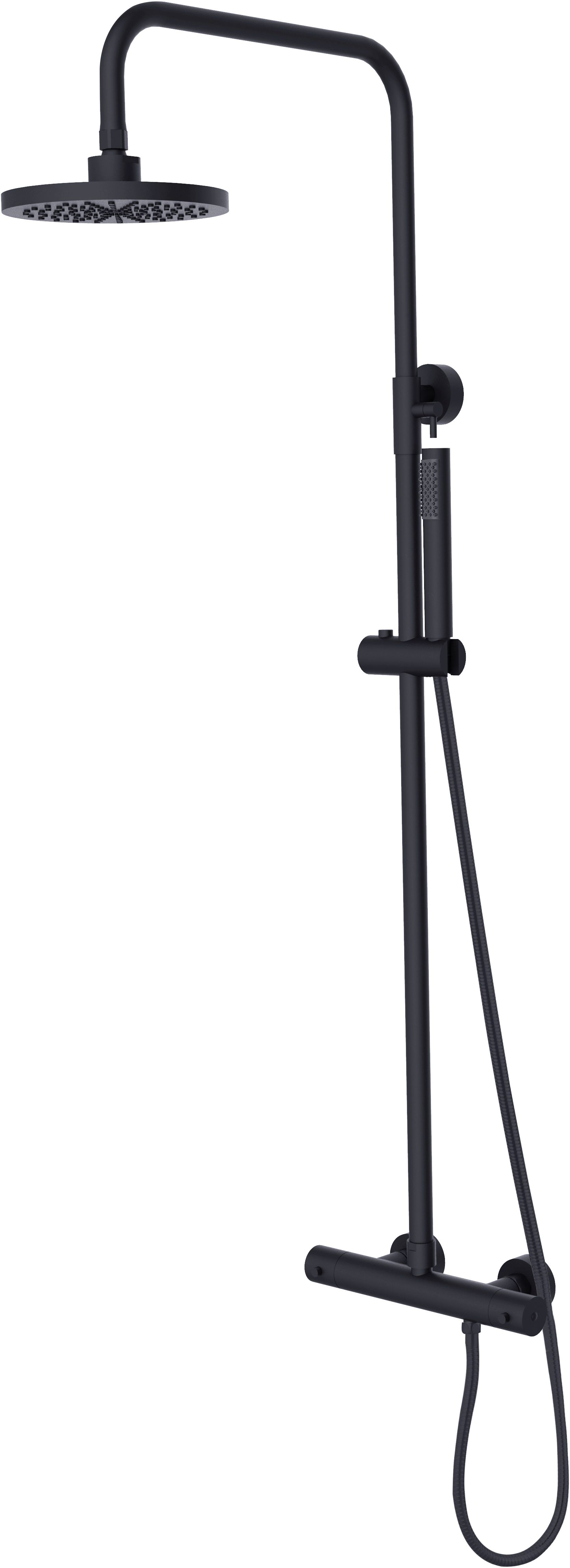 Besco Decco Illusion zestaw prysznicowy termostatyczny z deszczownicą czarny mat BP-DIT-CZ - Wysyłka w 24h
