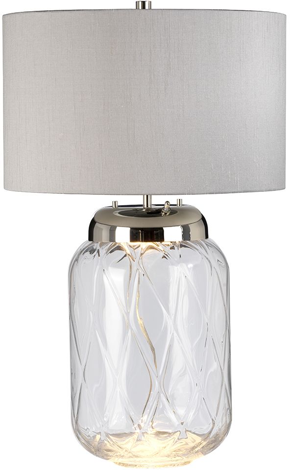 Quintiesse Sola lampa stołowa 1x60 W 1x9 W LED polerowany nikiel/przezroczysta/srebrna QN-SOLA-TL-L