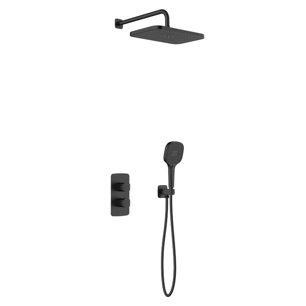 KFA Armatura Malaga Black zestaw prysznicowy podtynkowy termostatyczny z deszczownicą czarny 5759-501-81 - Wysyłka w 24h