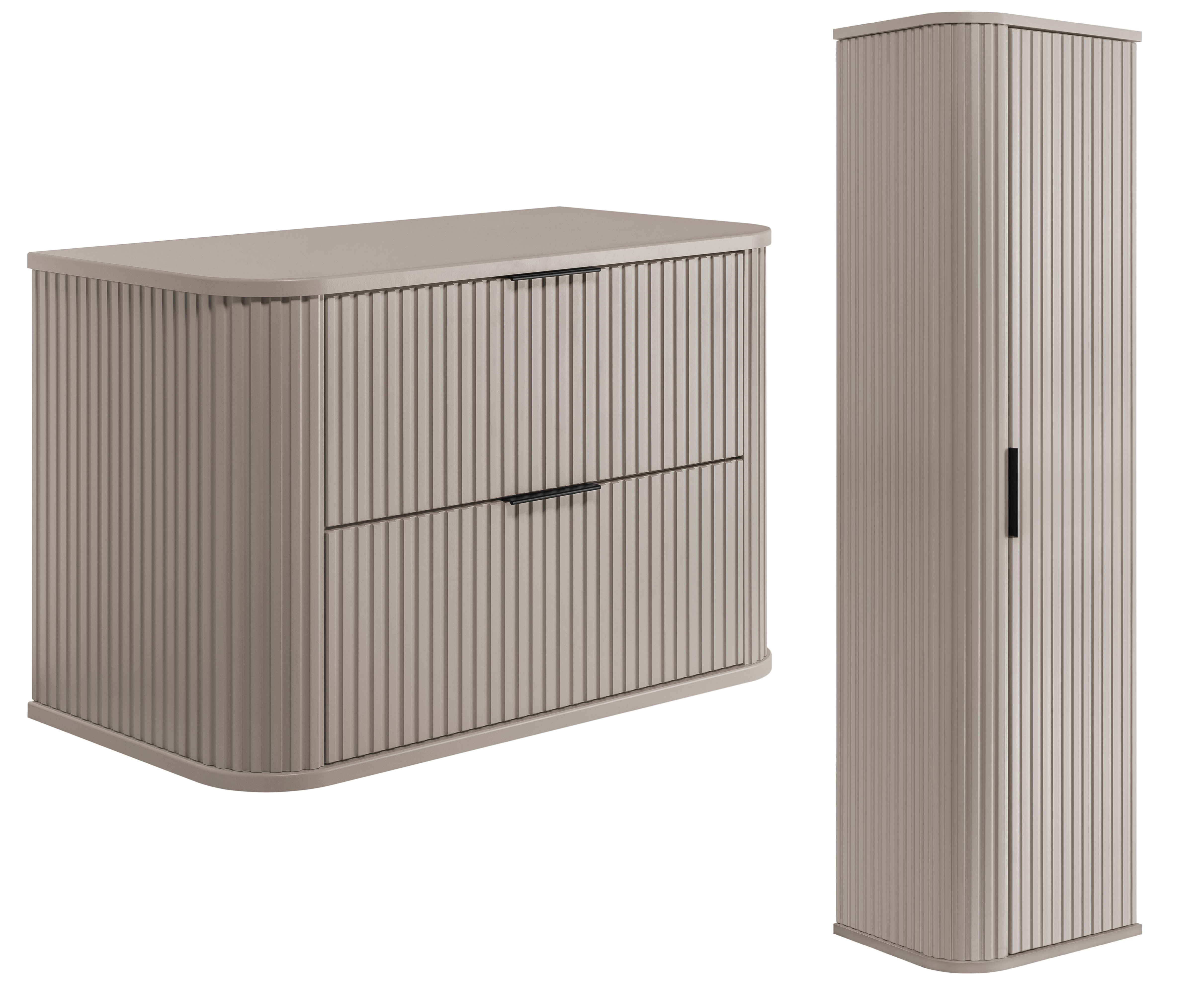 Zestaw Rodan Elegance szafka z blatem 80 cm podumywalkowa wisząca z szafką 139 cm boczną kaszmir (5906154450379, 5906154450386) - Wysyłka w 24h