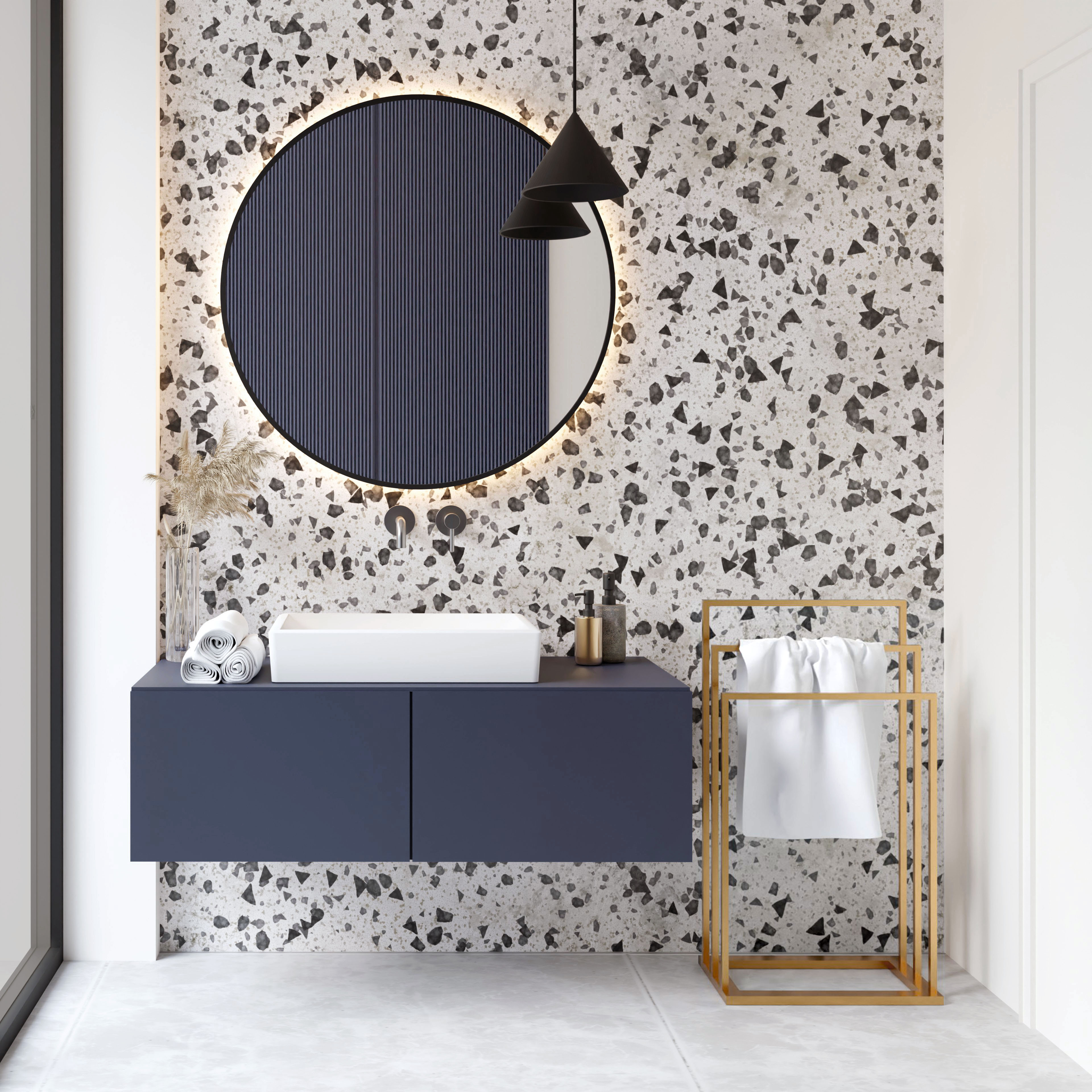 Baltica Design Claes Gold wieszak na ręczniki 50 cm stojący złoty - Wysyłka w 24h