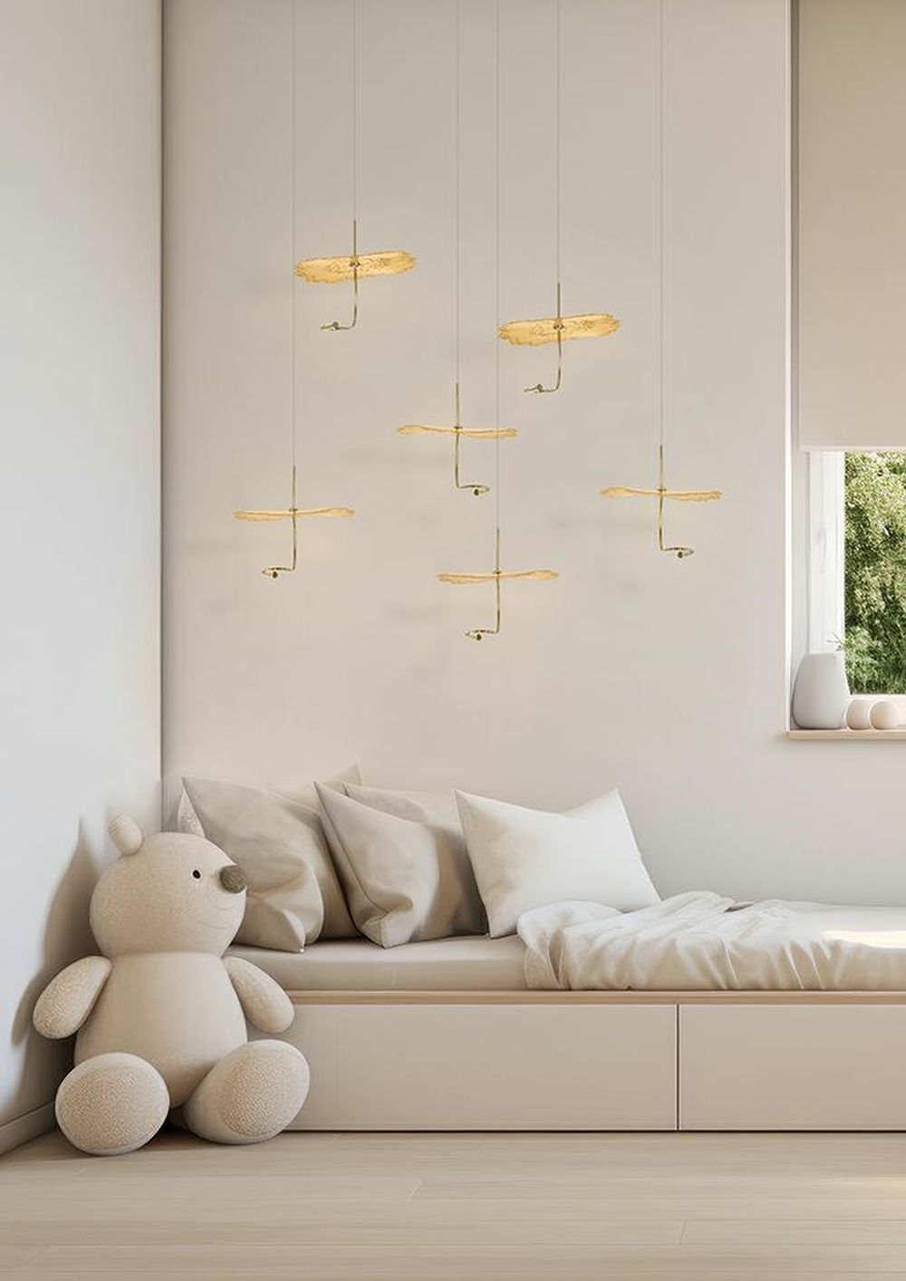 Moosee Leafs lampa wisząca 1x3 W złota MSE1501100167