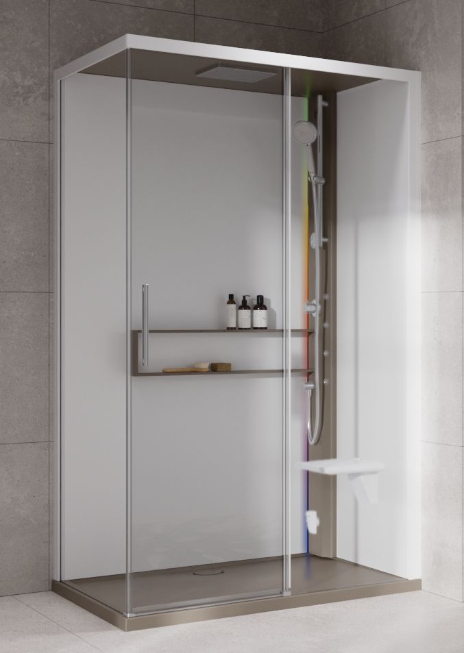 Novellini Glax 2 2.0 2P kabina z hydromasażem 120x80 cm parowa z brodzikiem prawa corda G222P120DM5-1TU