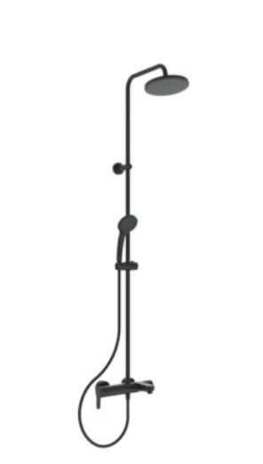 Ideal Standard Cerafine zestaw wannowo-prysznicowy ścienny z deszczownicą czarny BC749XG
