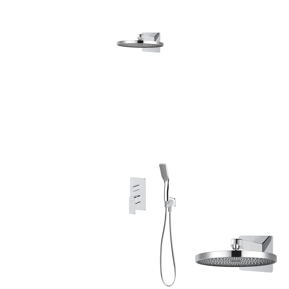 Oltens Hadsel zestaw bateria wannowo-prysznicowa podtynkowa z deszczownicą Vann i słuchawką 1-funkcyjną Tinde chrom 36042100 - Wysyłka w 24h