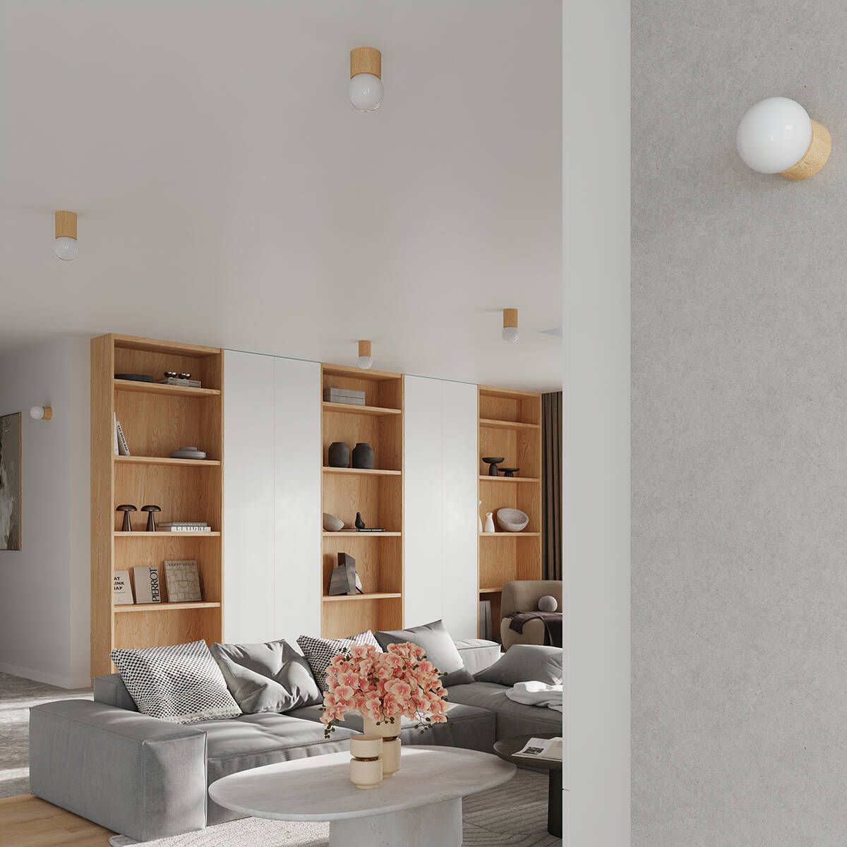 Sollux Lighting Boomo kinkiet 1x8W naturalne drewno SL.1192