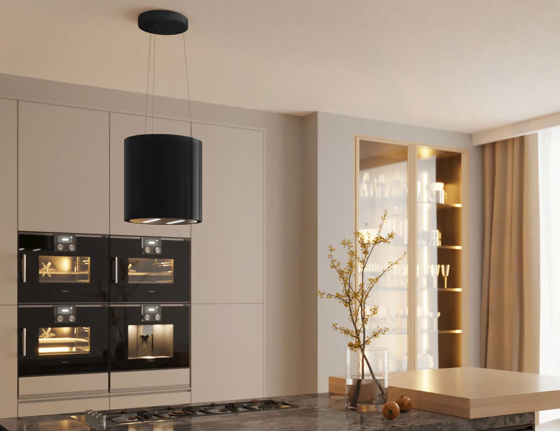 Maan Malwa Linki okap kuchenny 39 cm wyspowy czarny OMALL439HEGC.S3.MC.KSB.FW_EO