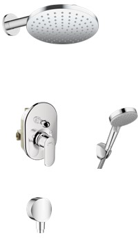 Zestaw Hansgrohe Vernis Blend bateria prysznicowa podtynkowa z deszczownicą i kompletem natryskowym chrom (26277000, 27809000, 71449000, ...