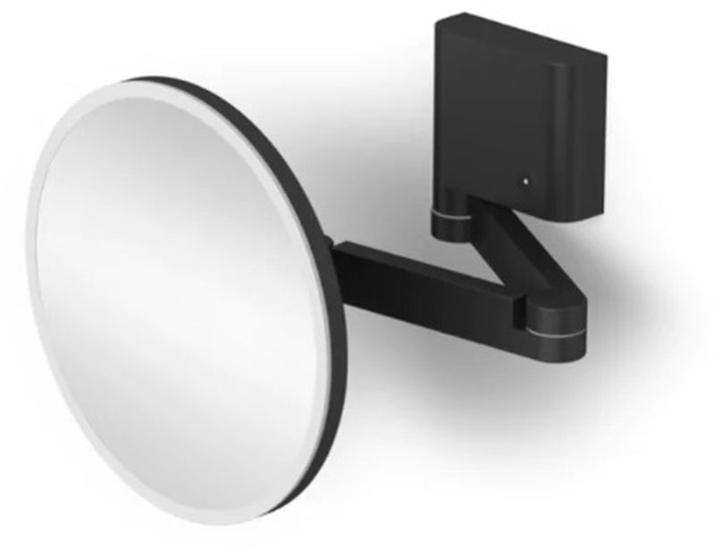 Stella lusterko kosmetyczne 24x24 cm okrągłe z oświetleniem czarny mat 22.00650-B