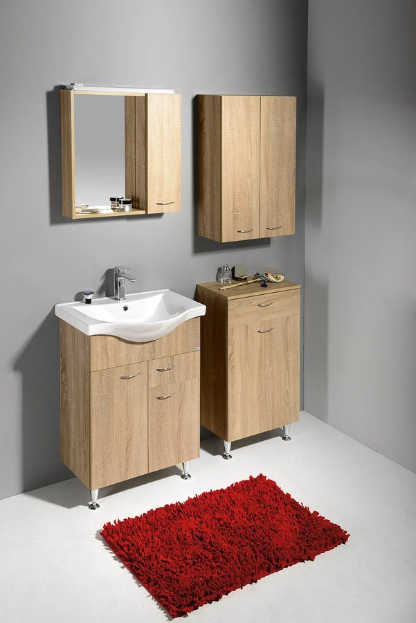 Aqualine Keramia Fresh szafka 60 cm podumywalkowa wisząca dąb platin 50066 - Wysyłka w 24h