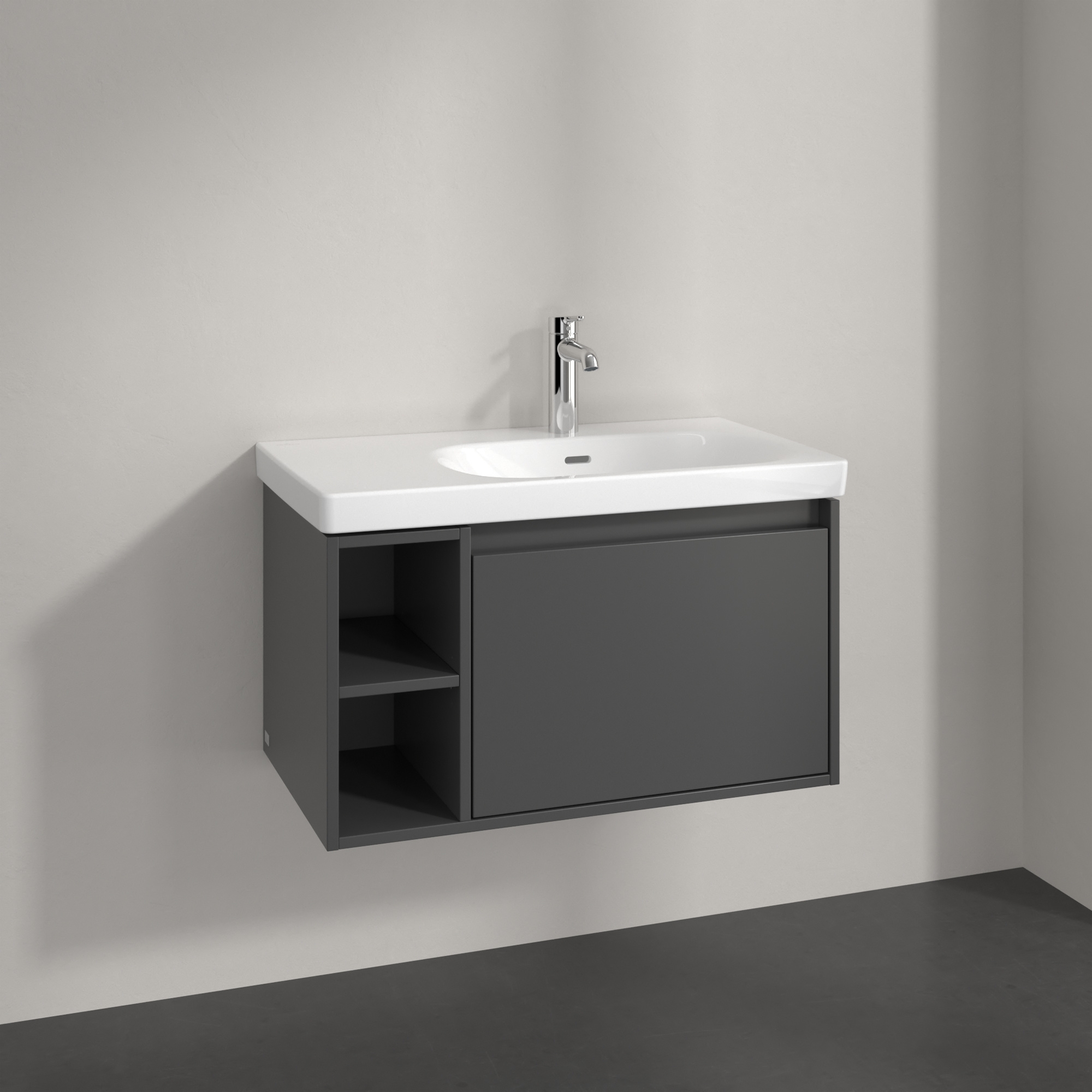 Villeroy & Boch Skyla szafka 77,2x43,9x43,6 cm podumywalkowa wisząca prawa Graphite C78700VR