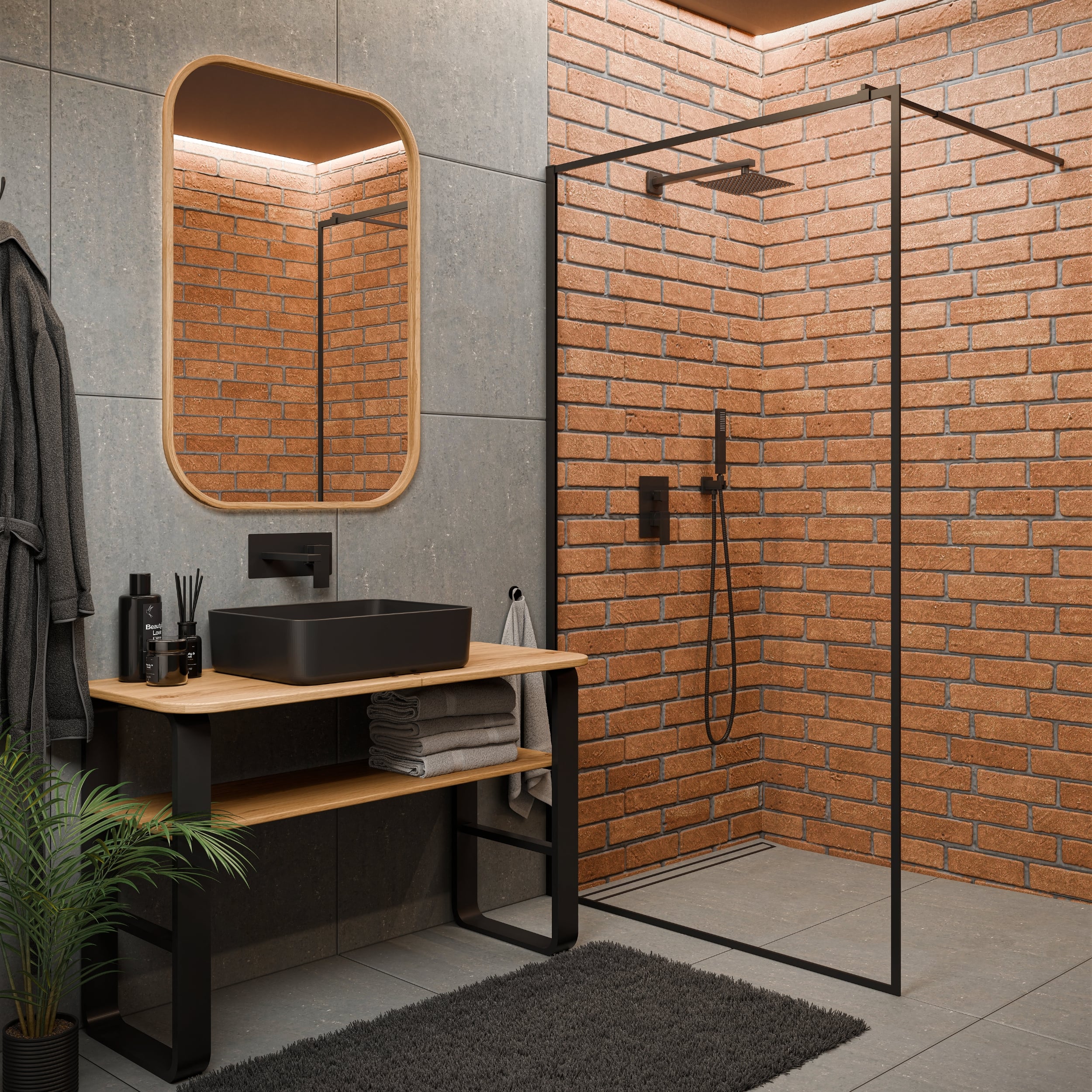 Invena Paros zestaw prysznicowy podtynkowy z deszczownicą czarny BS-09-004 - Wysyłka w 24h