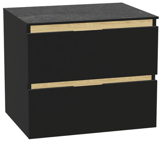 Zestaw Excellent Tuto 2.0 szafka 60 cm podumywalkowa wisząca z blatem czarny-dąb-grafit MLEX.2172.K.60.01MA.BKBK