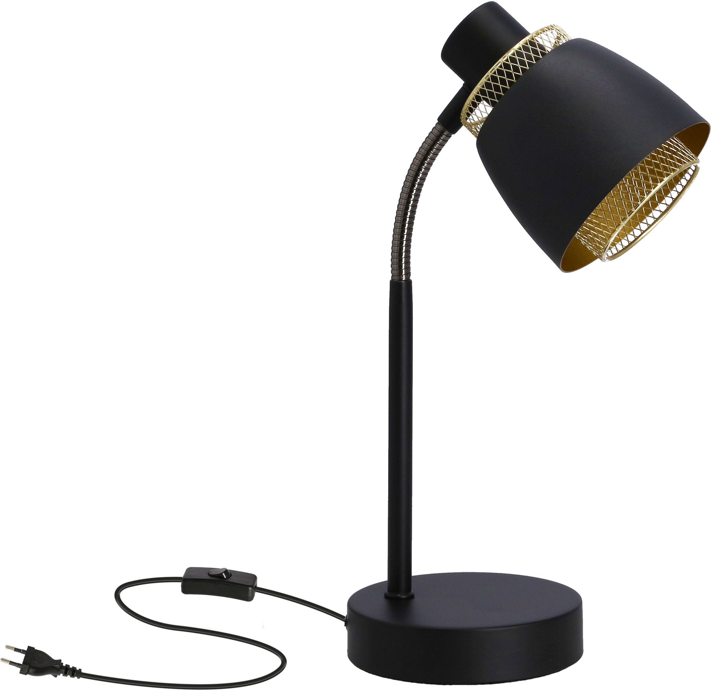 Candellux Aleksandria lampa stołowa 1x40W czarny/złoty 41-13774