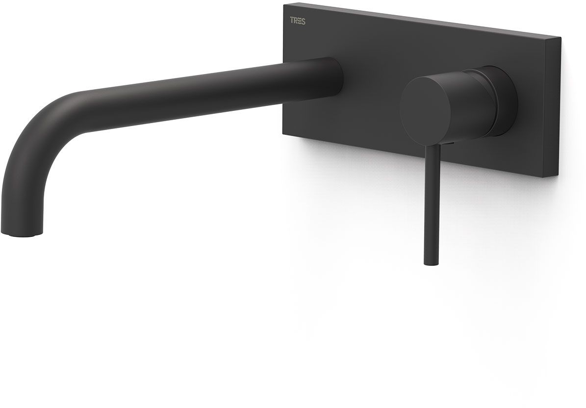 Tres Study bateria umywalkowa podtynkowa czarna 26230032NM