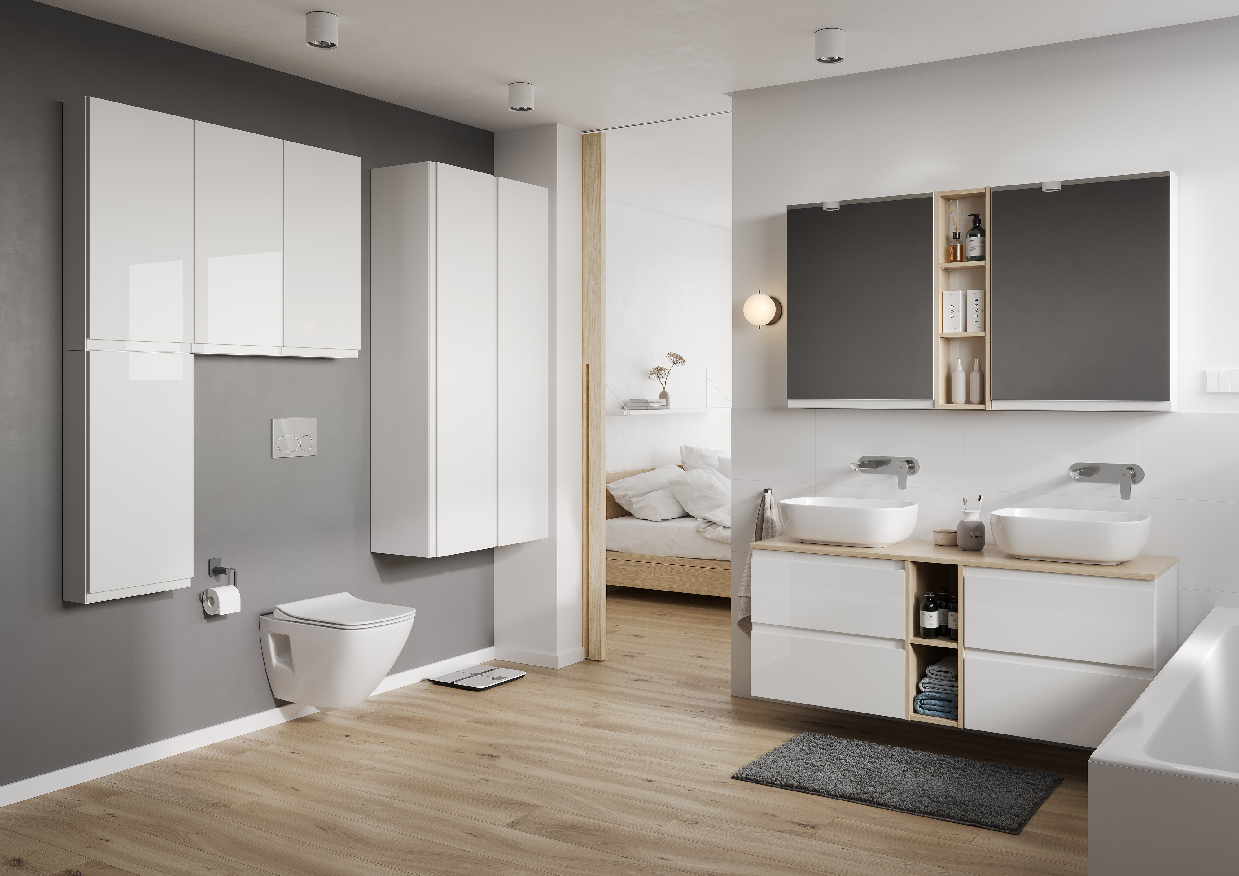 Cersanit Moduo szafka 40 cm boczna wisząca biała S590-028-DSM - Wysyłka w 24h