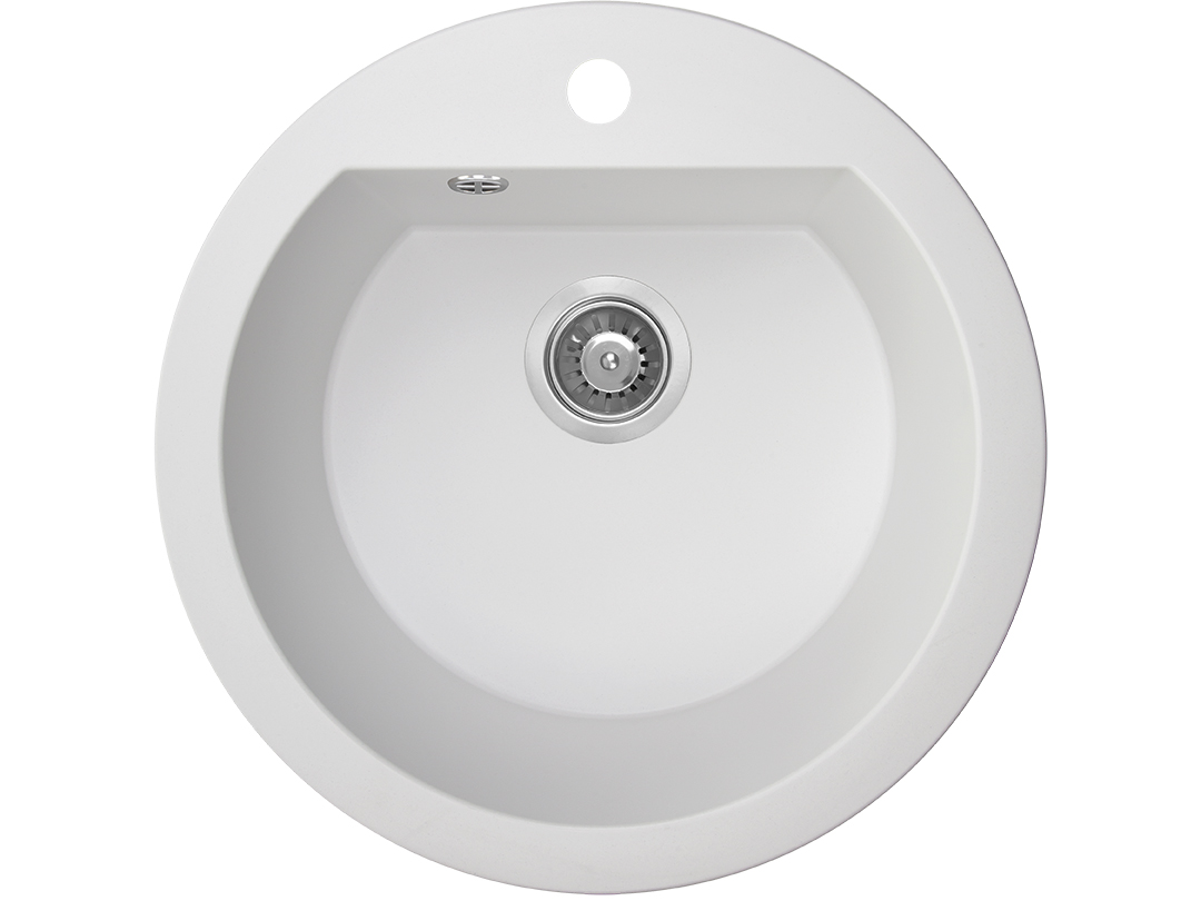 Laveo Dafne zlewozmywak granitowy 51x51 cm biały SBD680T