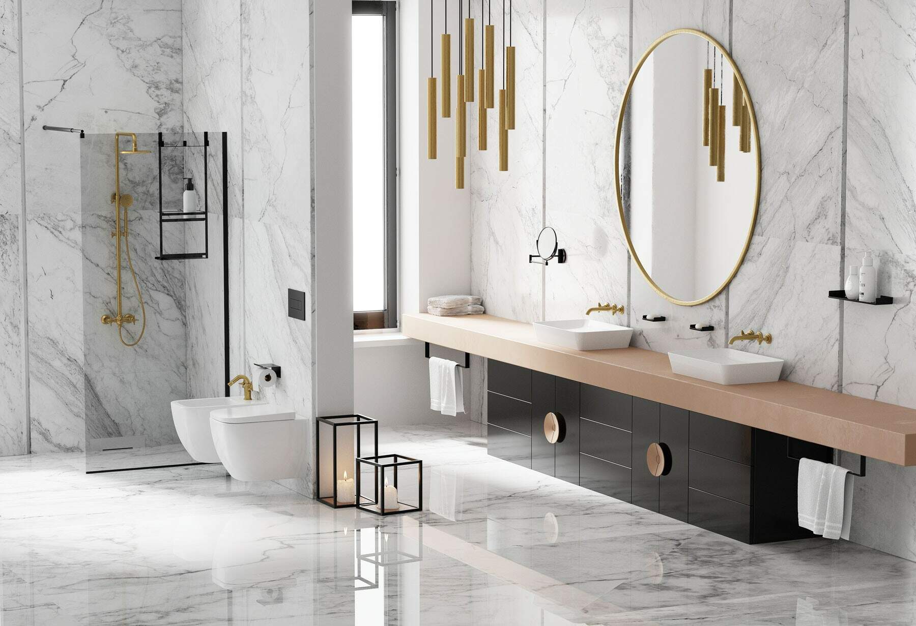 Deante Round lusterko kosmetyczne 23,3x28,2 cm okrągłe czarny ADR_N811