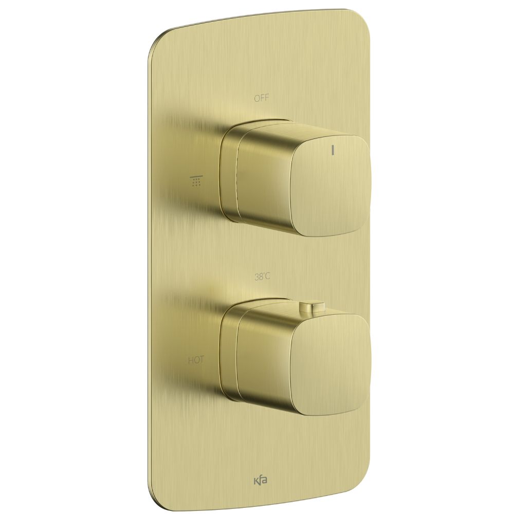 KFA Armatura Malaga Brushed Light Gold bateria prysznicowa podtynkowa termostatyczna złoto szczotkowane 5759-001-31 - Wysyłka w 24h