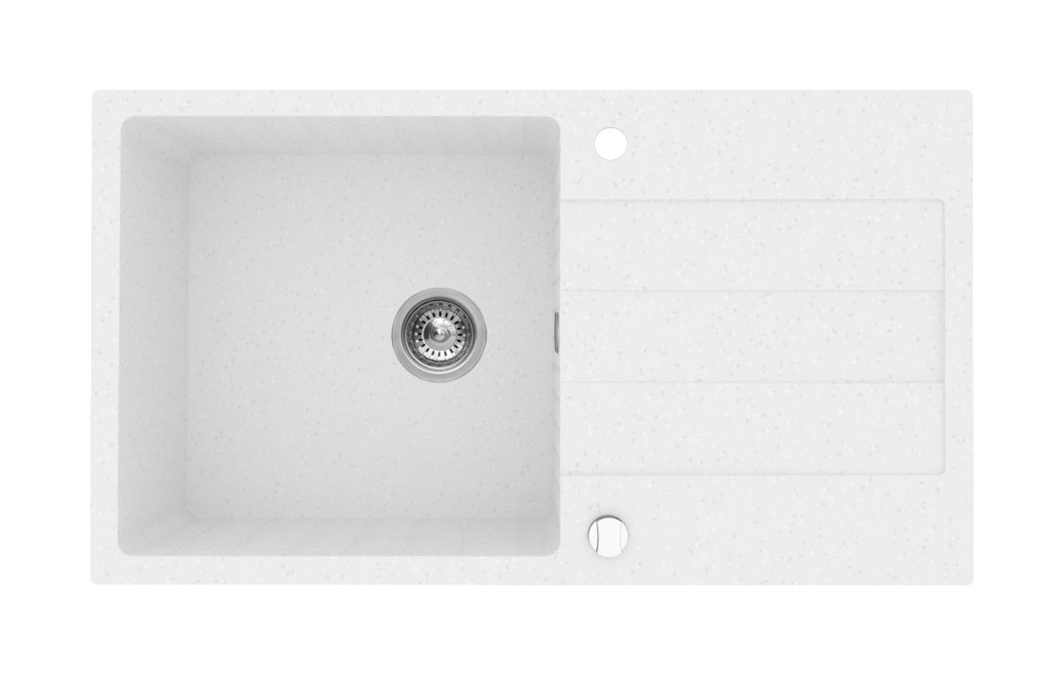 Pyramis Sparta Plus zlewozmywak 78x48 cm Pyragranit biały polarny 070052901