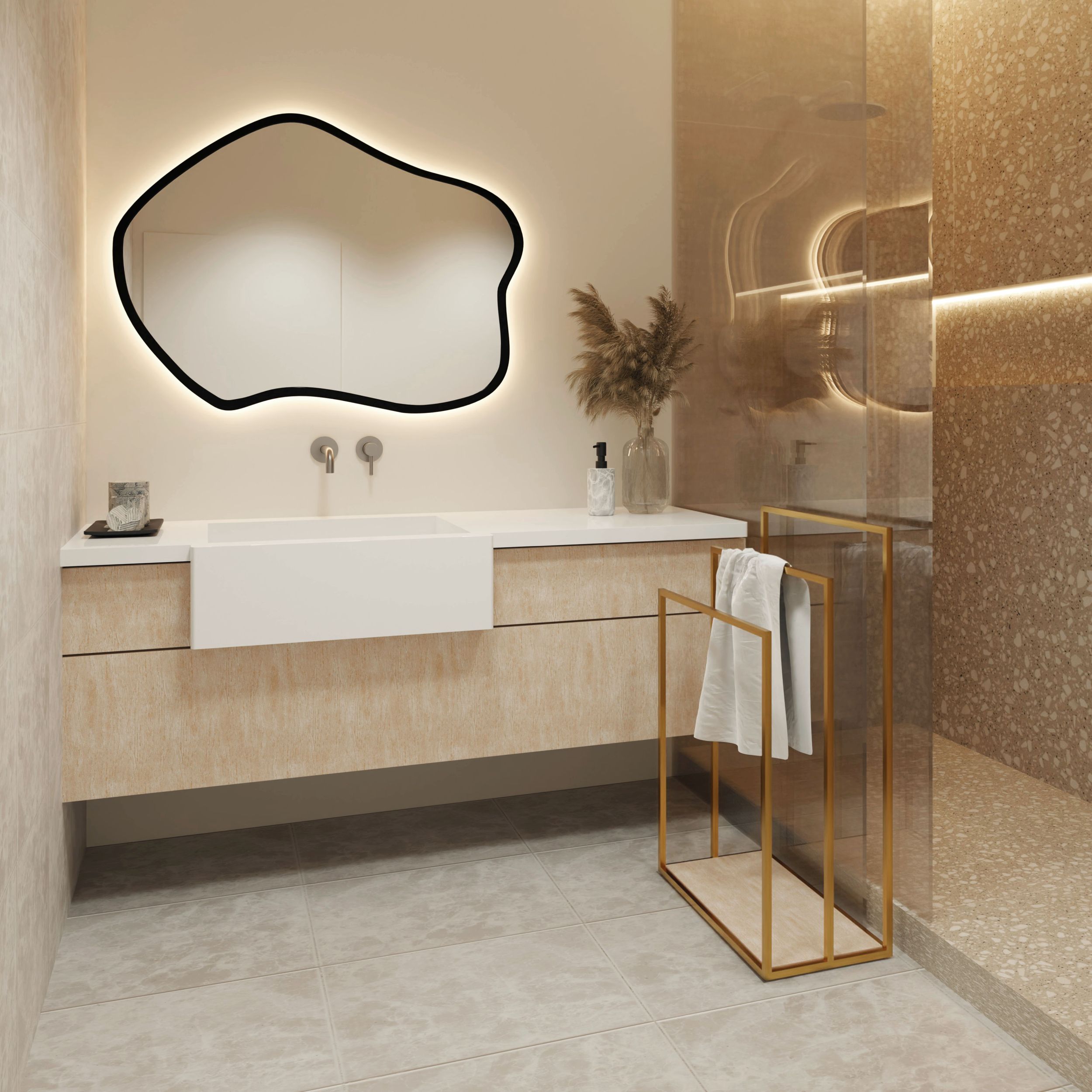 Baltica Design Jarl Gold wieszak na ręczniki 50 cm stojący złoty