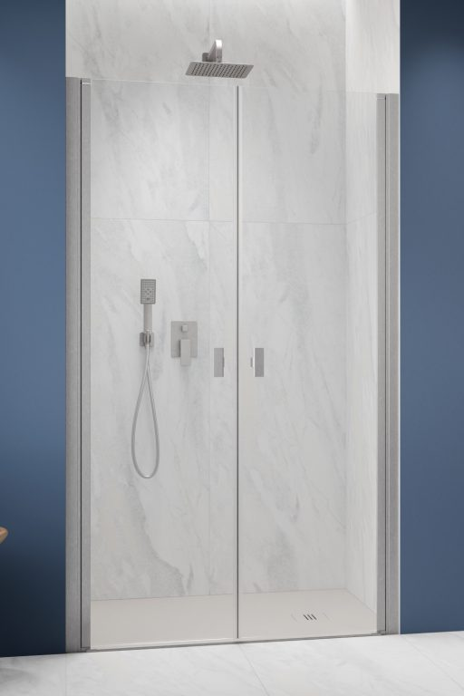 Radaway Nes Brushed Nickel DWD I drzwi prysznicowe 100 cm uchylne nikiel szczotkowany/szkło przezroczyste 10027100-91-01