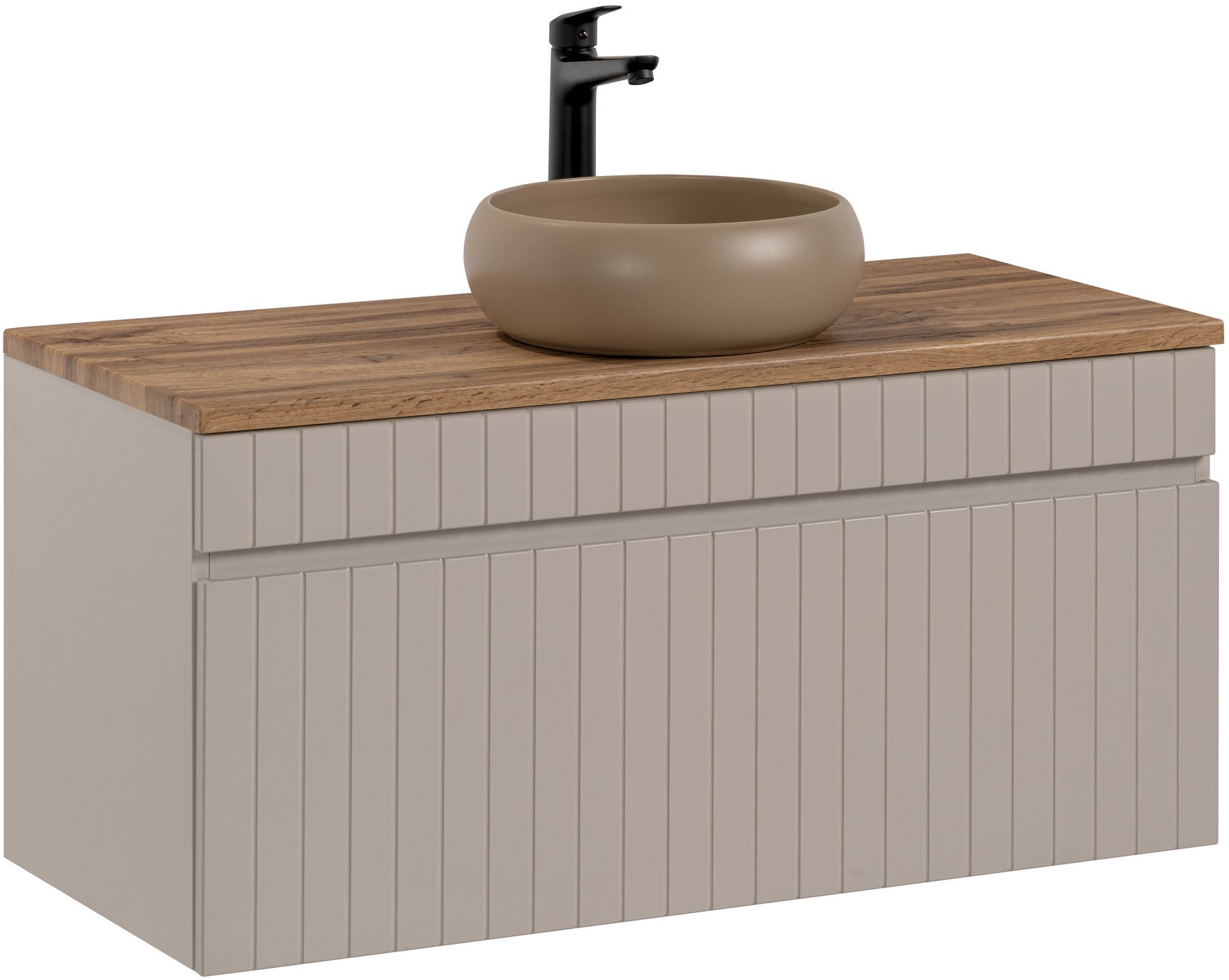 Zestaw Comad Iconic Cashmere szafka 100x45,6x46 cm podumywalkowa wisząca z blatem kaszmir i umywalką SET - ICC B 100 CM WIKI-MC