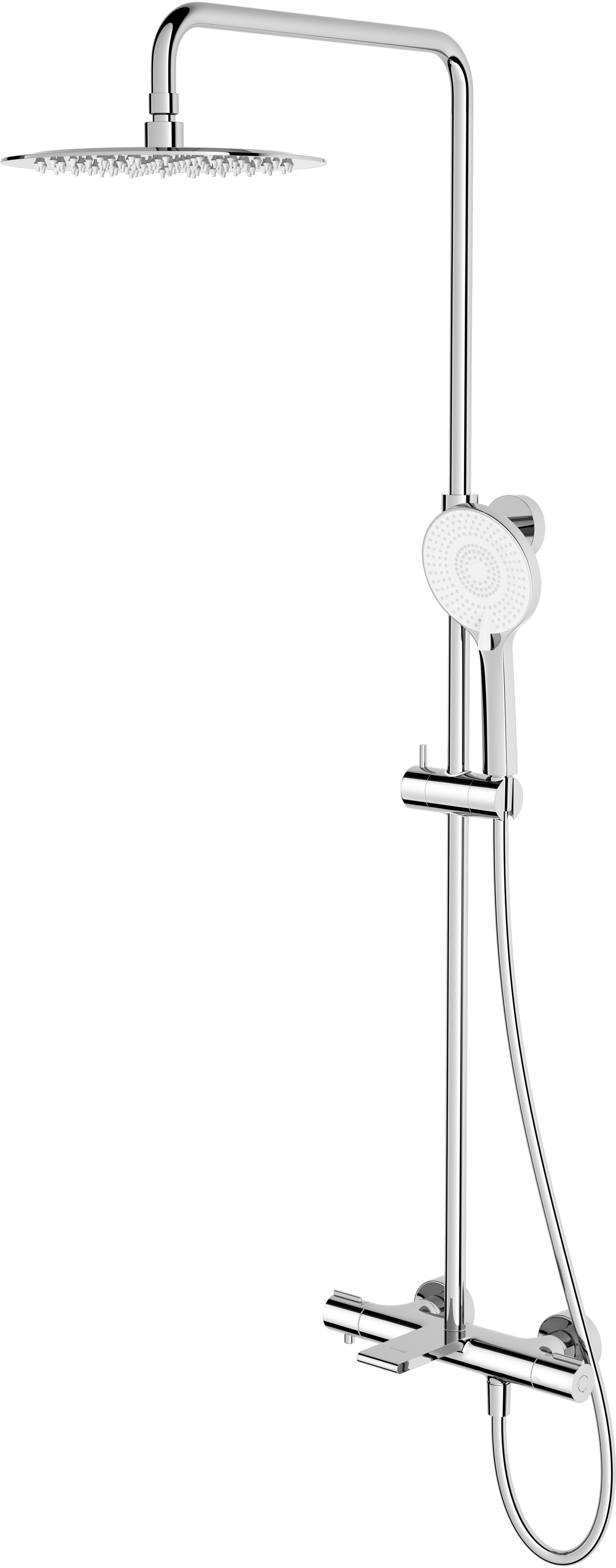 Cersanit Virgo zestaw wannowo-prysznicowy ścienny termostatyczny z deszczownicą chrom S951-862