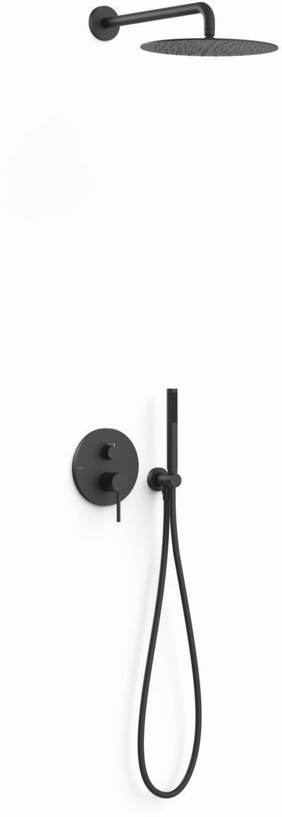 Tres Study Exclusive zestaw prysznicowy podtynkowy czarny matowy 26238004NM