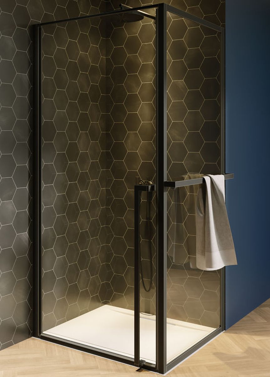 Riho Lucid GD201 kabina prysznicowa 90x80 cm prostokątna czarny mat/szkło przezroczyste G005010121