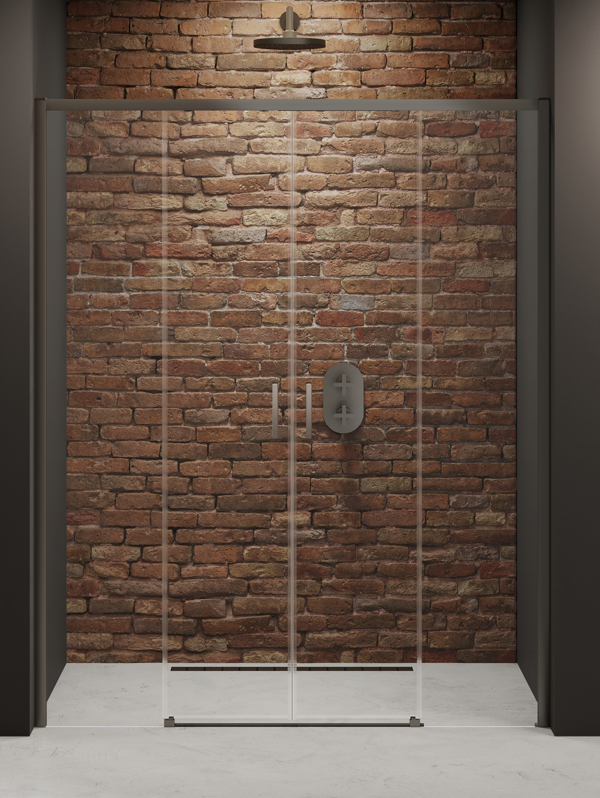 New Trendy Prime drzwi prysznicowe 140 cm rozsuwane gunmetal szczotkowany/szkło przezroczyste D-0900A