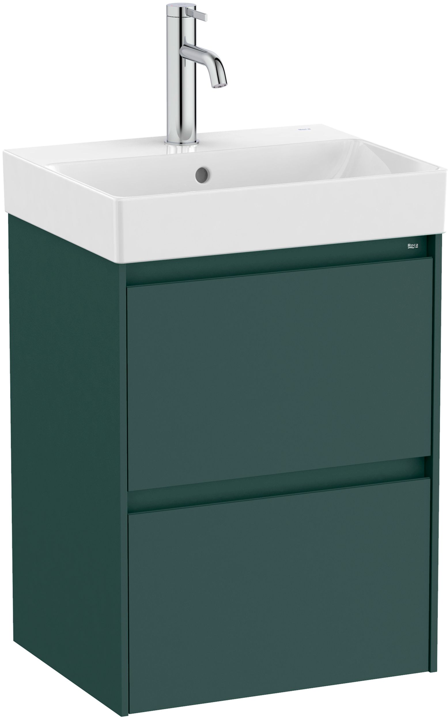 Roca Ona Unik umywalka z szafką 45 cm ciemny zielony mat A851681513