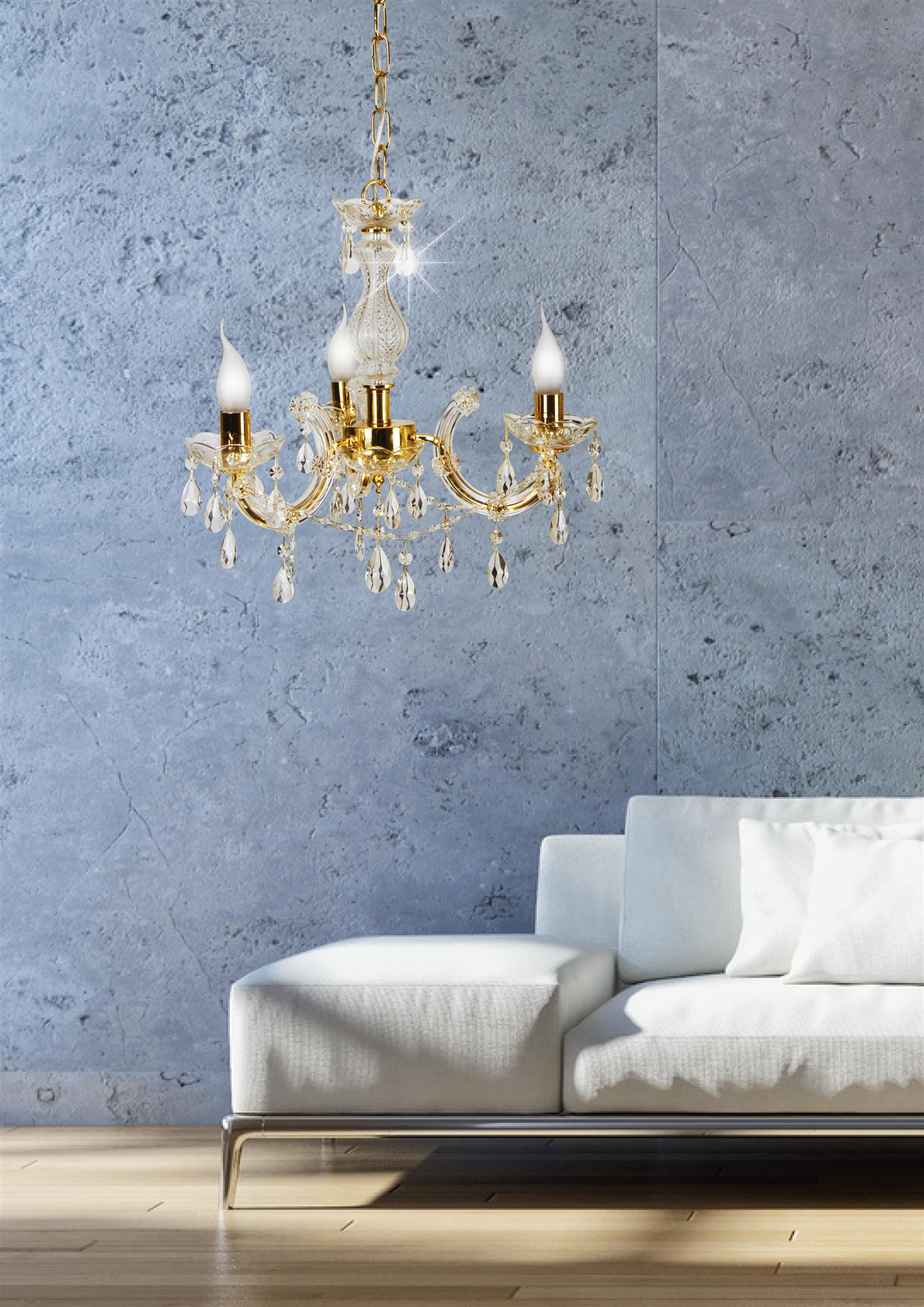 Candellux Maria Teresa lampa wisząca 3x40W złoty 33-94639