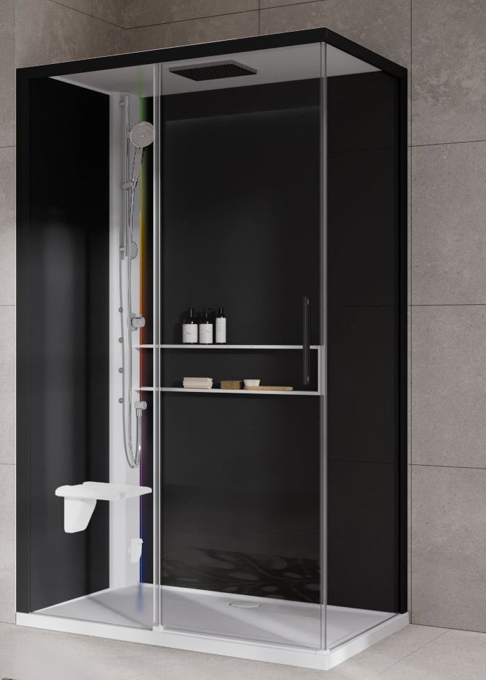 Novellini Glax 2 2.0 2P kabina z hydromasażem 120x80 cm parowa z brodzikiem lewa biała G222P120SM5-1UH