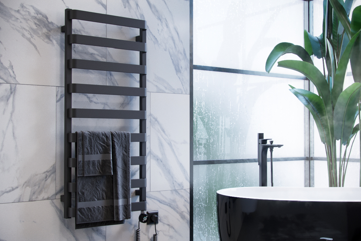 Excellent Meteor grzejnik łazienkowy dekoracyjny 85x50 cm czarny GREX.ME85.BL