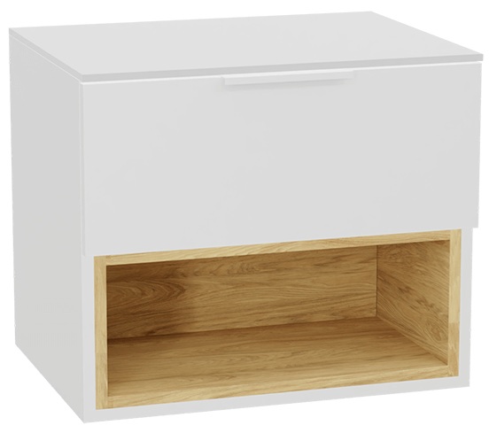 Zestaw Excellent Tuto 2.0 szafka 60 cm podumywalkowa wisząca z blatem biały-dąb MLEX.2171.K.60.021W.WHWH