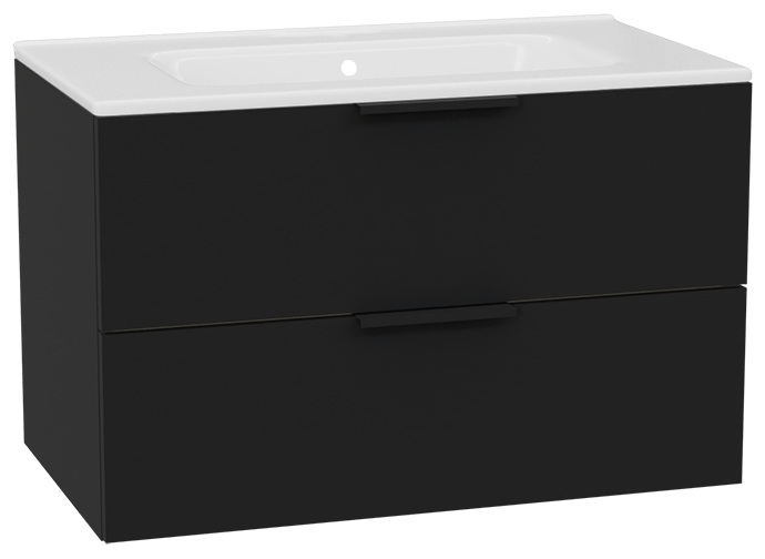 Zestaw Excellent Tuto 2.0 szafka 80 cm podumywalkowa wisząca z umywalką Pik czarny/biały MLEX.2172.K.80.0265.BKBK