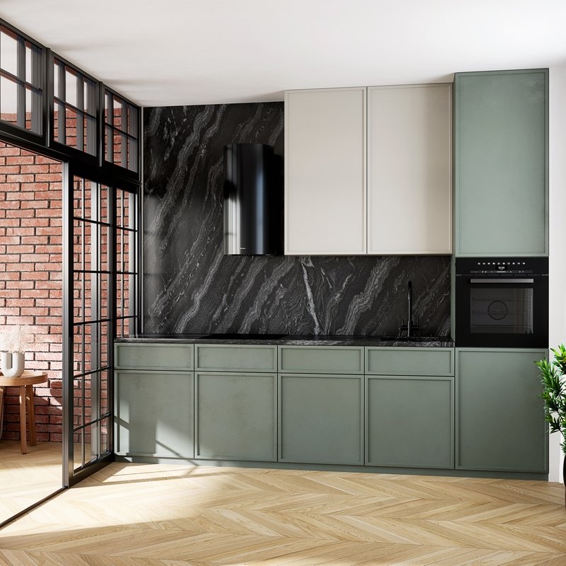 Globalo Design Lobelio okap kuchenny 39 cm ścienny czarny LOBELIO_39_1_BLACK