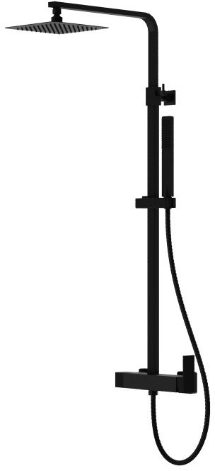 LaVita Aquila zestaw prysznicowy ścienny z deszczownicą czarny mat