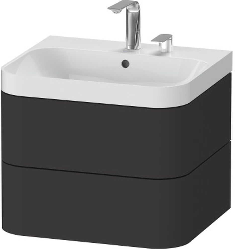 Duravit Happy D.2 umywalka z szafką 57,5 cm grafit HP4345O8080