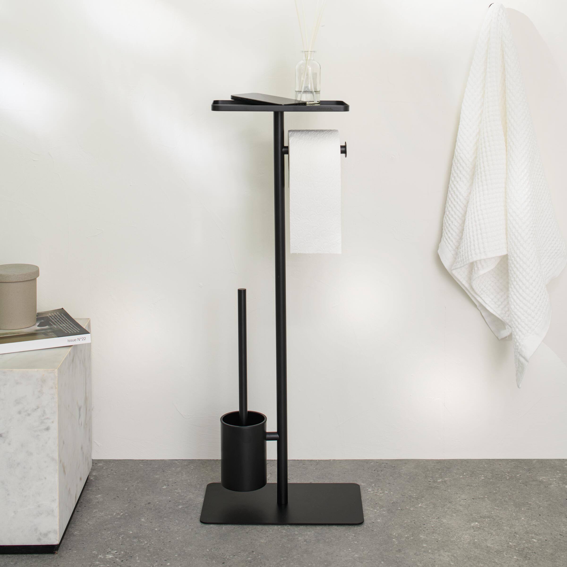 Sealskin Brix stojak na papier toaletowy ze szczotką WC i półką czarny 800788 - Wysyłka w 24h