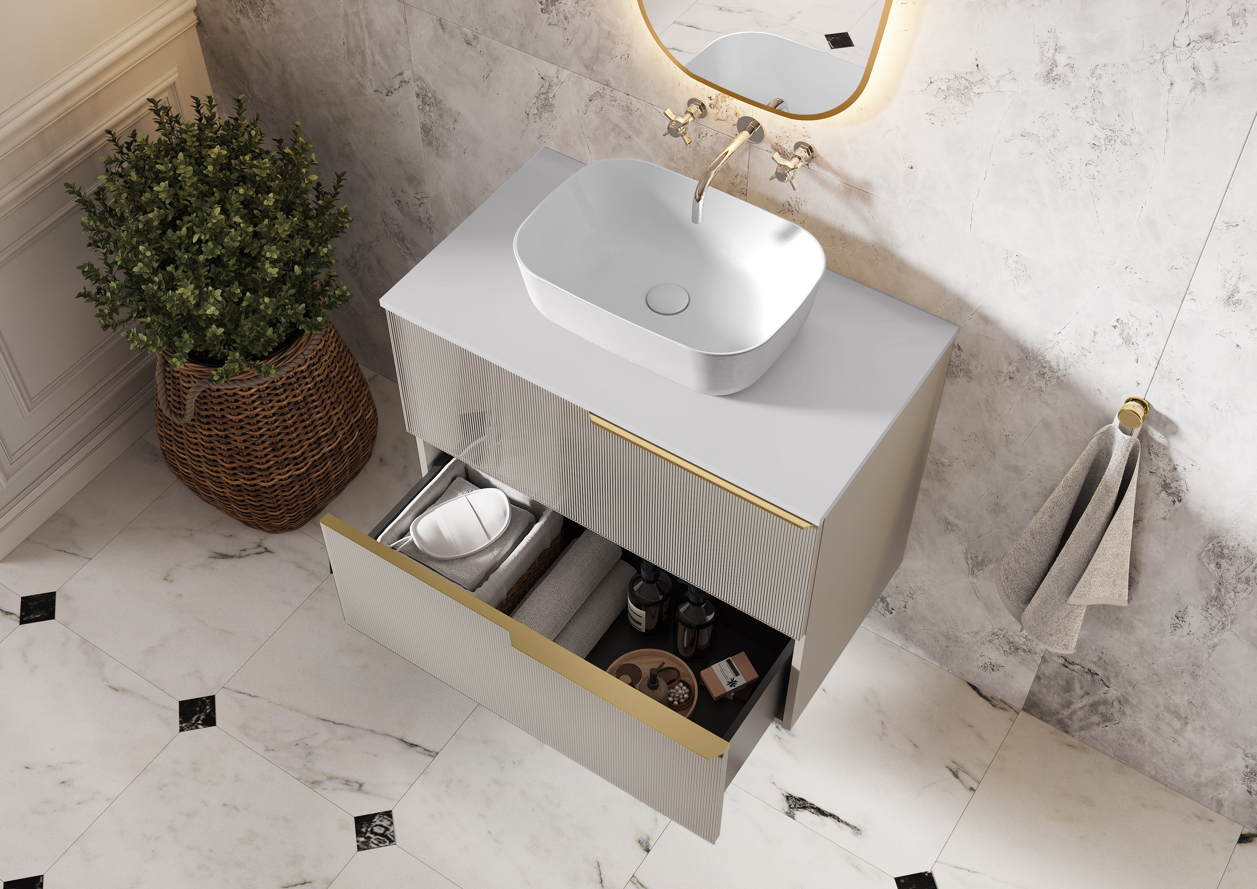 Elita Reni umywalka 45,5x32,5 cm prostokątna nablatowa biała RE040800038060 - Wysyłka w 24h