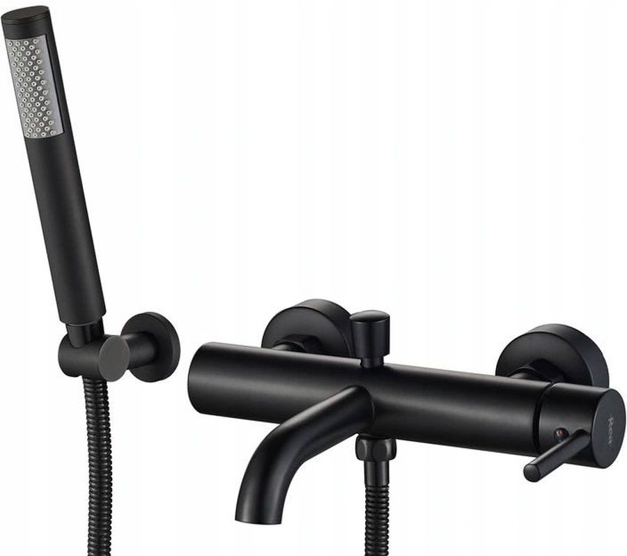 Rea Lungo bateria wannowo-prysznicowa ścienna czarna REA-B6634